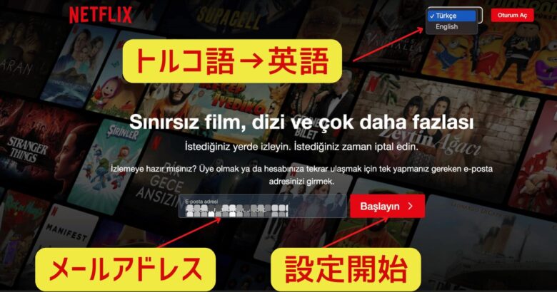 トルコのNetflixで契約する。