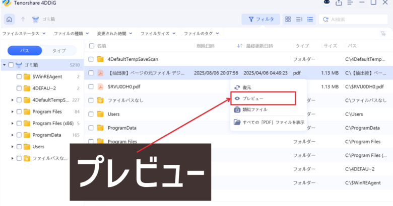 ４DDiGはプレビューでまず確認